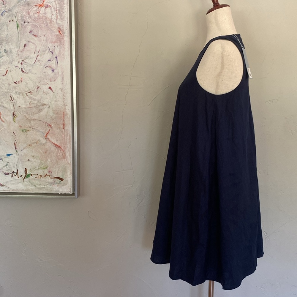 Antonio Melani Jaylee Sleeveless Linen Swing Dress‎ Navy NWT size 4 - Picture 4 of 6